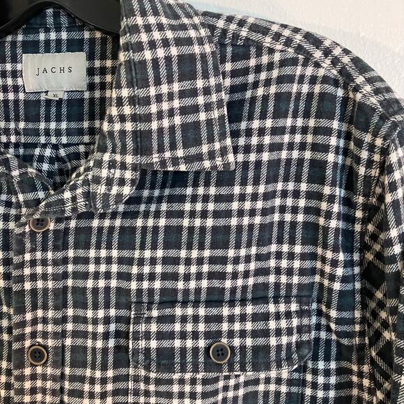 Jachs NY Plaid Green and White Button Up Flannel Shirt - Picture 6 of 6